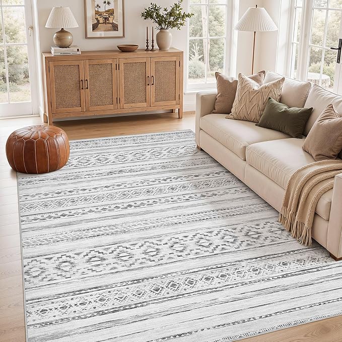 cotiled 6x9 Area Rugs for Living Room: Boho Washable Rug for Dining Room | by COTILED