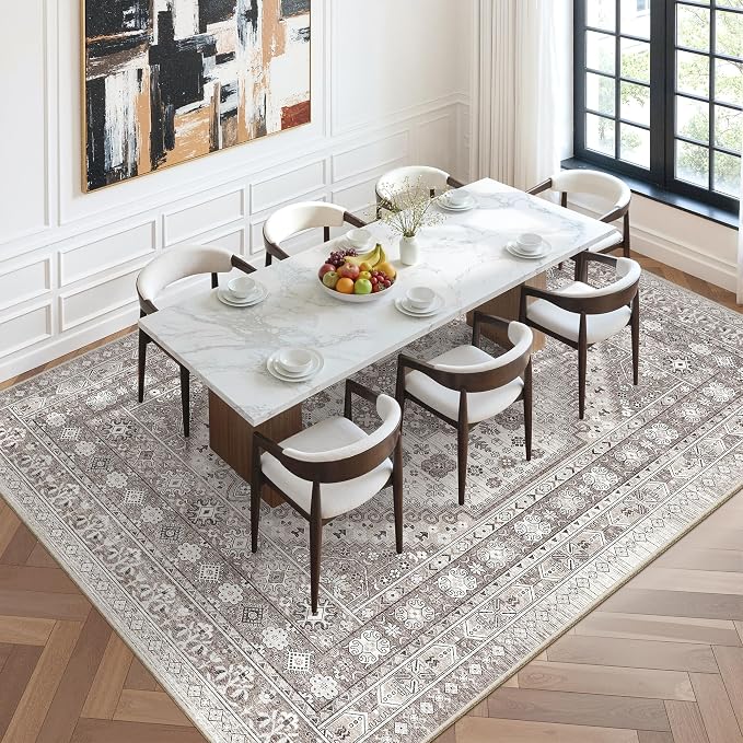 8x10 Area Rugs for Living Room, Large Washable Rug, Dining Room, Low Pile - Image 8
