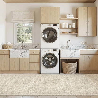 Soalmost Washable 3x12 Hallway Runner Rug Non-Slip Kitchen Entry Rugs Beige | - Image 4