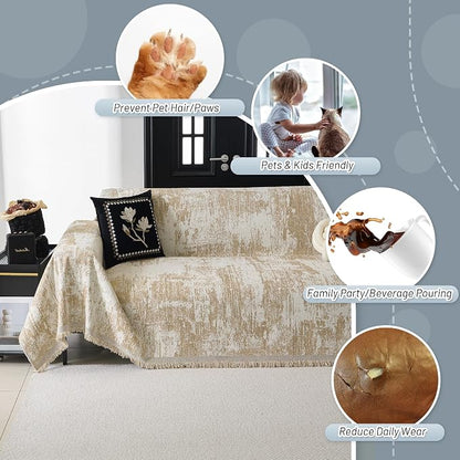 MYSKY HOME Couch Cover for Dogs Washable Couch Sofa Protector for Loveseat Sofa - Image 3