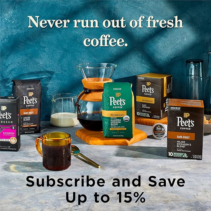 Peet's Coffee, Dark Roast Keurig K-Cup Pods - Major Dickason's Blend 88 Count (4 Boxes of 22 K-Cup Pods)