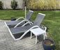 PURPLE LEAF Patio Chaise Lounge Chair Set of 3 Outside Aluminum Plastic by PURPLELEAF