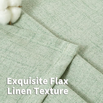 YoungsTex Sage Green Linen Curtains 45 Inches Length - Image 4