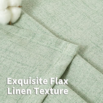 YoungsTex Sage Green Curtains, Linen Semi Sheer Drapes 84 Inch Long 2 Panel | - Image 4