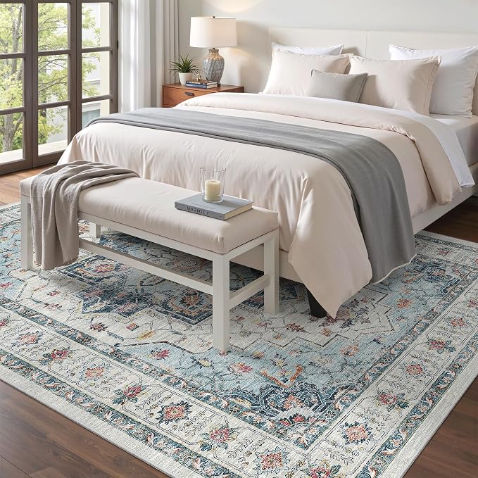 Madane 6x9 Area Rugs for Living Room, Soft Vintage Washable Rug, Dining Bedroom - Image 3