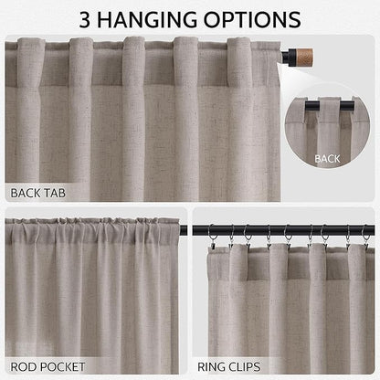 Stone Beige Curtains 63 Inch Length - Image 2