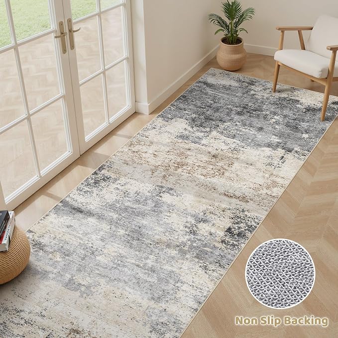 LOONGRUG Runner Rug 3x10 Washable Non-Slip Kitchen Neutral Modern Rug | - Image 3
