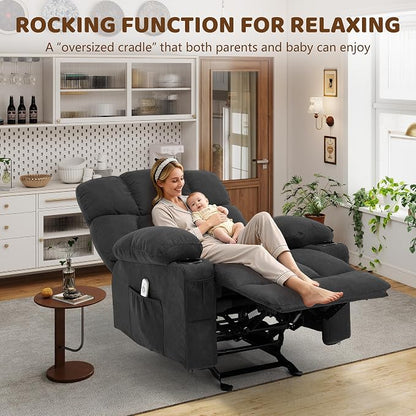 Massage Rocking Recliner Chair, Ergonomic Recliners Sofa - Image 8