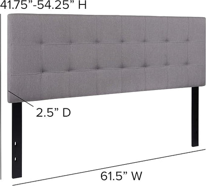 Flash Furniture Bedford Tufted Upholstered Queen Size Headboard in Light Gray - Image 2