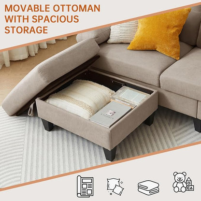 2 Piece Sectional Sofa Set, 3 Seat L Shaped Couches - Image 5