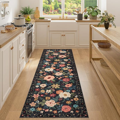 DUKINO 2x7 Runner Rug for Hallway, Washable Runner Rug Non Slip, Soft Indoor by DUKINO
