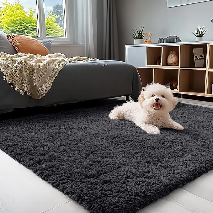 OLANLY 4x8 Area Rugs for Living Room Bedroom, Machine Washable Soft Fluffy - Image 3