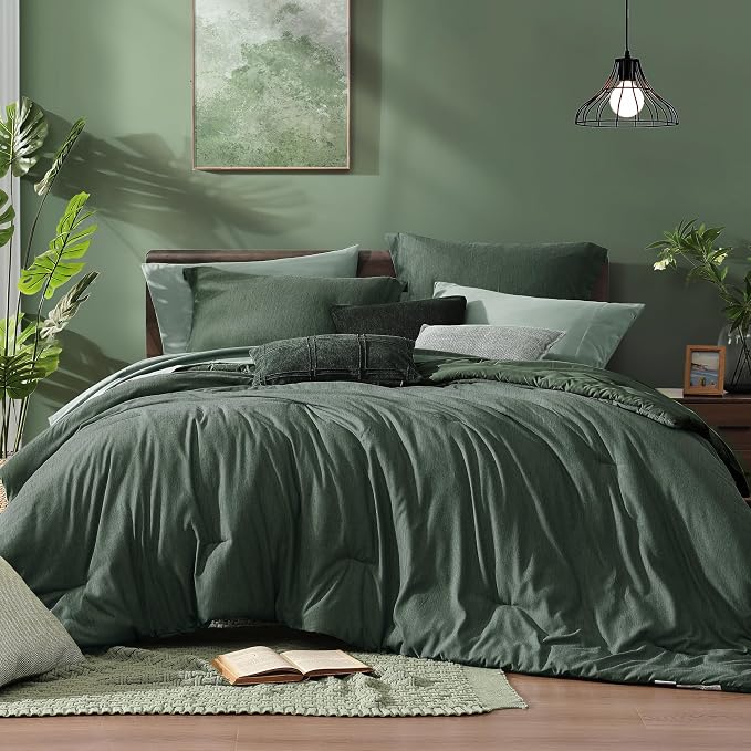 Monbix King Size Comforter Set, Deep Forest King Size Bedding Set Reversible by Monbix