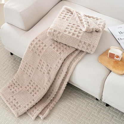90x90 Inch Brown Waffle Queen Blanket - Image 3