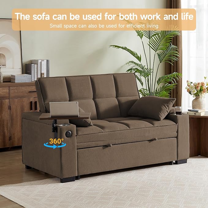 Auvsoce 65'' Convertible Sleeper Sofa Bed - Image 7
