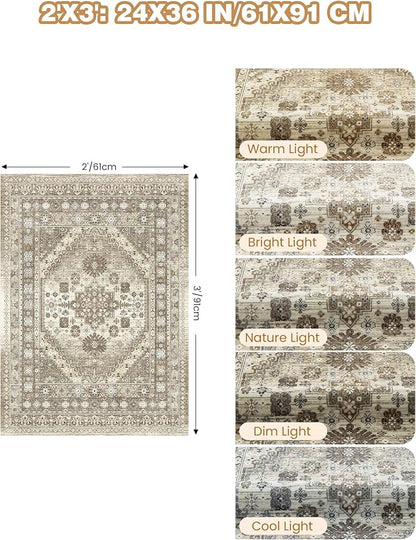 2x3 Entryway Rug Vintage Washable Rug Runner - Image 2