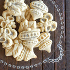 Nordic Ware 01233 Holiday Cast Cookie Stamps, 3-inch rounds, Silver