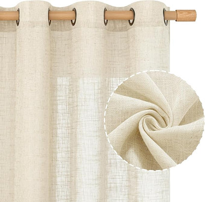 Linen Semi Sheer Curtains 72 Inches Long - Image 2