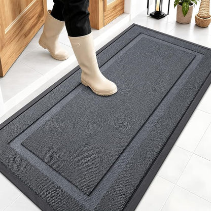 OLANLY Front Door Mat Outside 47x23, All-Season Heavy-Duty Rubber Doormat | by OLANLY
