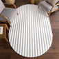 nuLOOM Kai Off White Striped Washable Area Rug, Oval 5' x 8' | Nuloom Kai by nuLOOM