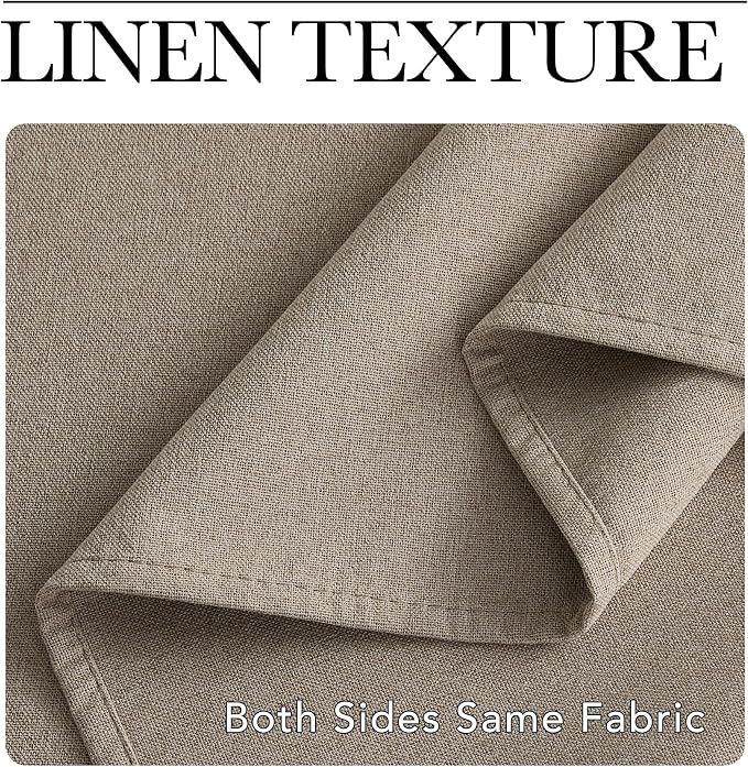 NICETOWN Vintage Faux Linen Weave Flax Thermal Curtains - Image 4