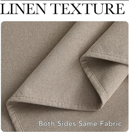 NICETOWN Vintage Faux Linen Weave Flax Thermal Curtains - Image 4
