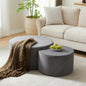 49.7'' Foam Round Nesting Coffee Table Set of 2, Modern Upholstered Side End by JJKFurniture-kevinplus