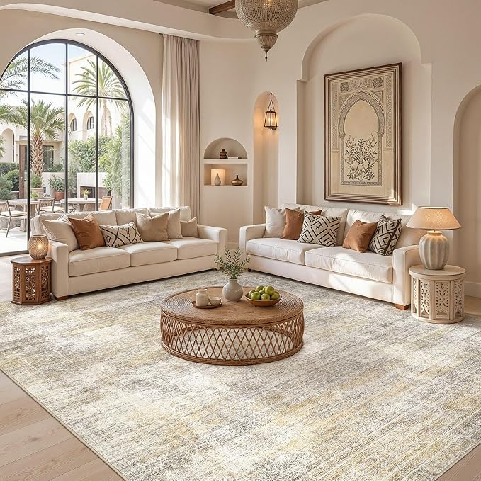 cotiled Boho 8x10 Area Rugs for Living Room: Large Moroccan Washable Rug | - Image 4