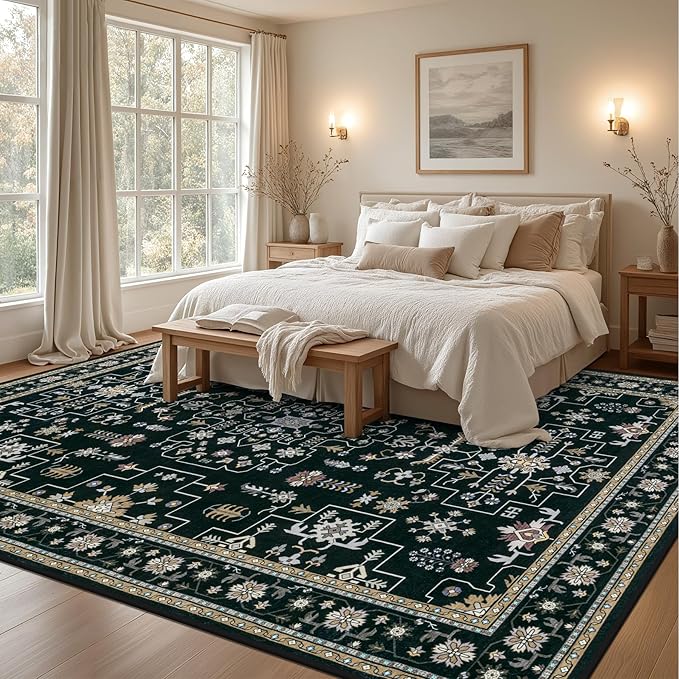 9x12 Area Rugs Living Room: Washable Vintage Rug - Image 4