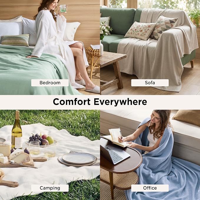 Bedsure GentleSoft 100% Cotton Large Blanket Oversized King - Image 5
