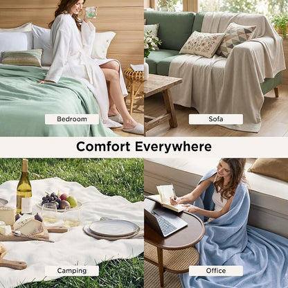 Bedsure GentleSoft 100% Cotton Large Throw Blanket - Image 5
