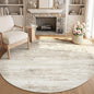 Washable Round Rug 4ft for Bedroom: Circle Neutral Soft Rug Abstract Non Slip by LOSBULAKE