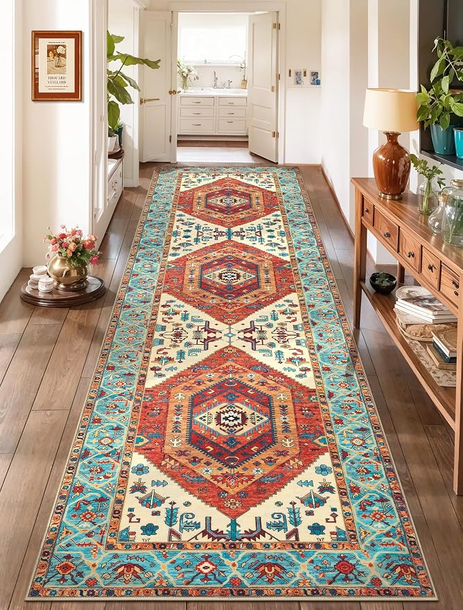 SERISSA 2'6"x10' Washable Non Slip Boho Runner Rug by SERISSAHomeDecorCollection
