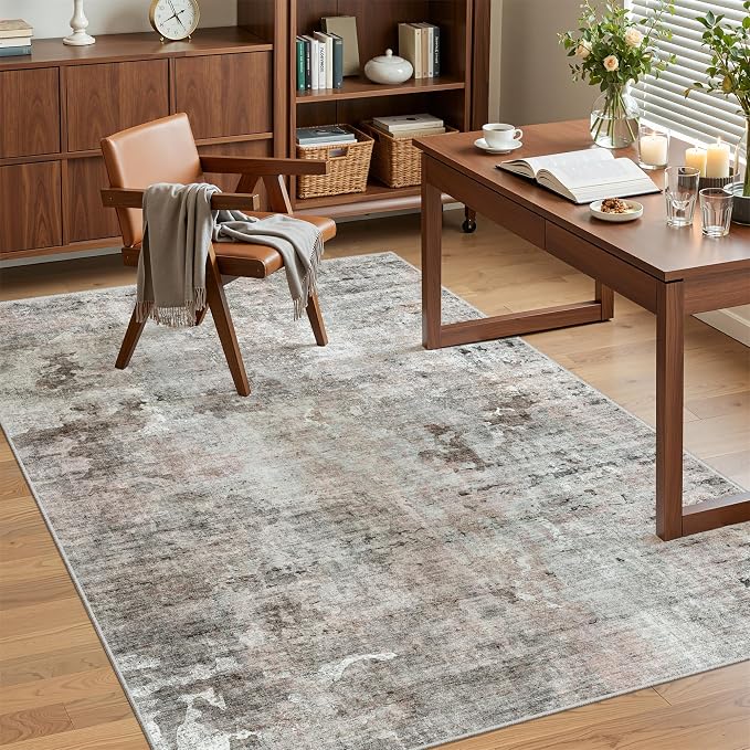 Soalmost Abstract 4x6 Area Rug Washable Rugs - Image 4