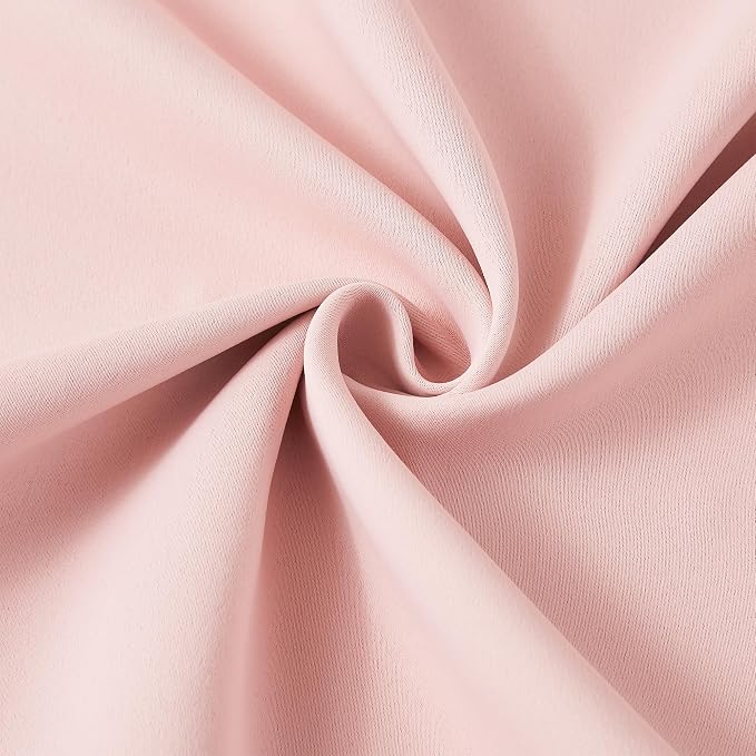 Pinch Pleated Pink Blackout Curtains Short 2 Panels Set 45 Inch Length - Image 7