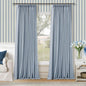 120 Inch 100% Blackout Pinch Pleated Linen Curtains Light Blue by Twodrapes