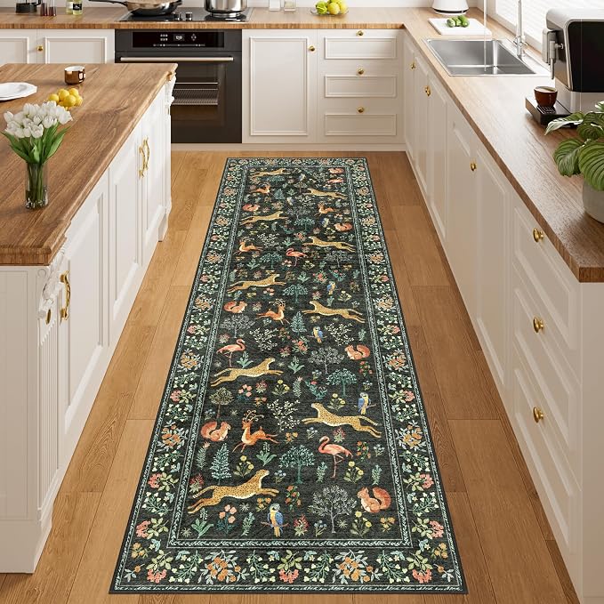 DUKINO 2x10 Kitchen Runner Rug, Soft Non Slip Animal Washable Rug, Non-Shedding - Image 5