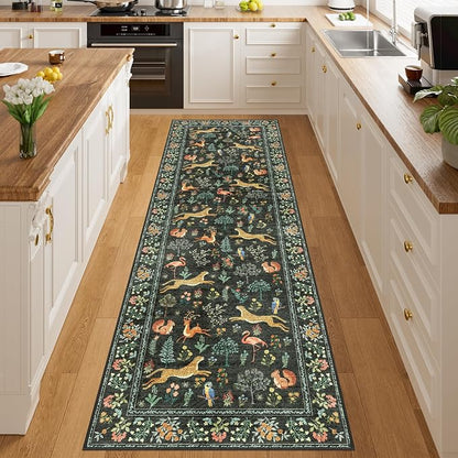 DUKINO 2.6x8 Rug for Hallway, Washable Kitchen Runner Rug Non Slip, Stain - Image 5
