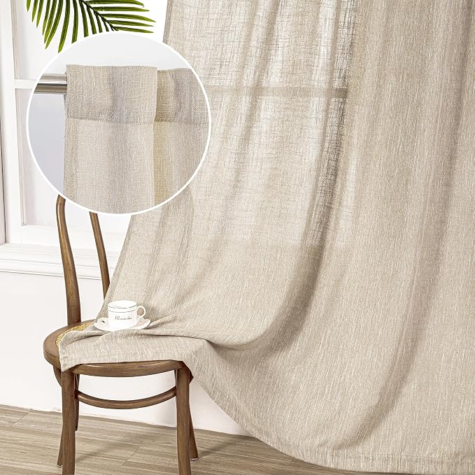 MYSKY HOME Boho Curtains Farmhouse Living Room Curtain Drapes, Light Filtering - Image 9