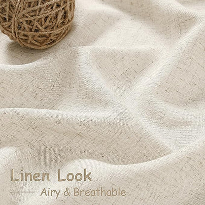 Warm Beige Linen Curtains 72 Inch Length - Image 3