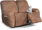 ANARACHON Leather Look Loveseat Recliner Cover, 6-Pieces Stretch Dual Recliner by ANARACHON