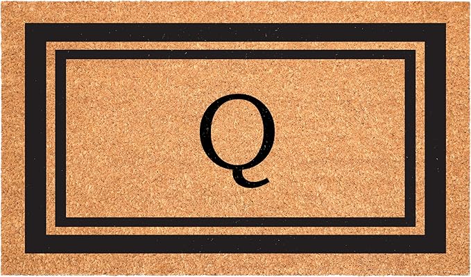 Calloway Mills 152962436Q Black Border 24" x 36" Monogram Doormat by Callowaymills