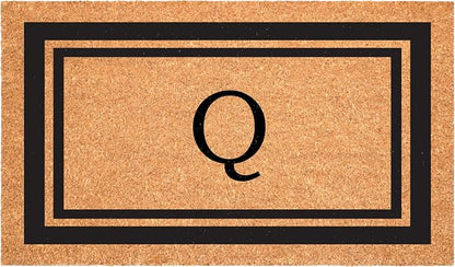 Calloway Mills 152961830Q Black Border 18" x 30" Monogram Doormat by Callowaymills