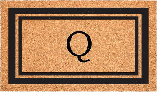 Calloway Mills 152961830Q Black Border 18" x 30" Monogram Doormat by Callowaymills