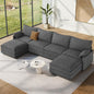 Vesgantti 142" U Shaped Sectional Couch, Comfy Cloud Modular Sectional Sofa by Vesgantti