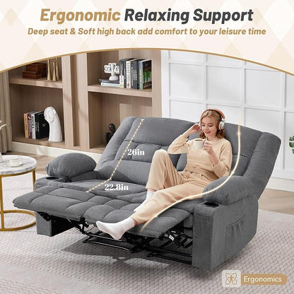 Loveseat Recliner Sofa, Big Large Reclining Sofa - Image 4