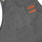 AFUN Chef Aprons for Men Women with Large Pockets, Cotton Canvas Cross Back Heavy Duty Adjustable Work Apron, Size M to XXL(Grey)