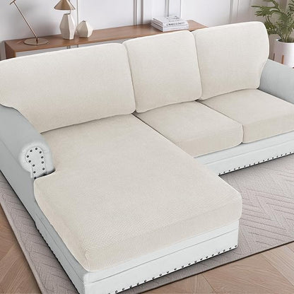 H.VERSAILTEX Sectional Couch Covers 3 Pieces Sofa Seat Cushion Covers L Shape by HVERSAILTEX