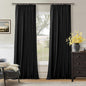 Black 120 Inch Pinch Pleated 100% Blackout Curtains by Twodrapes