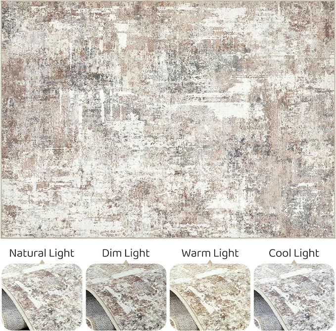 LOONGRUG 10x14 Area Rugs Washable Large Neutral Modern Living Room Rug | - Image 9